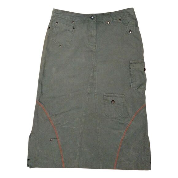 Oilily Green Cargo Pencil Skirt, Size US 8-10 / EU 40, Green with Red Detail - Picture 2 of 9